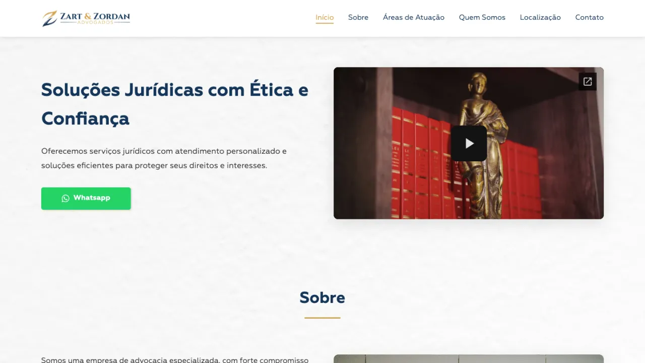 Prévia do site Zart & Zordan Advogados